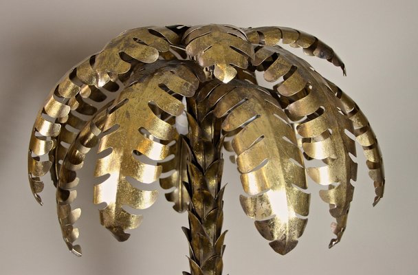 Brass Palm Tree Table Lamps from Maison Jansen, France, 1970s, Set of 2-TQA-1321994