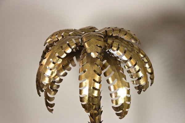 Brass Palm Tree Table Lamps from Maison Jansen, France, 1970s, Set of 2-TQA-1321994