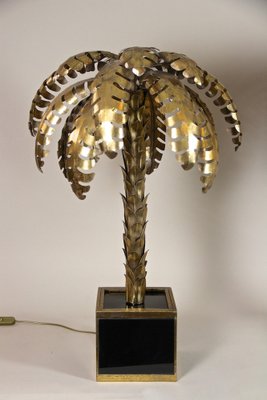 Brass Palm Tree Table Lamps from Maison Jansen, France, 1970s, Set of 2-TQA-1321994