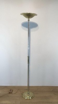 Brass Parquet Acrylic Glass Floor Lamp, 1970s-BA-1365781