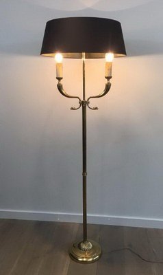 Brass Parquet Floor Lamp from Jansen House, 1940s-BA-1365776