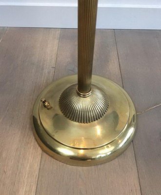 Brass Parquet Floor Lamp from Jansen House, 1940s-BA-1365776