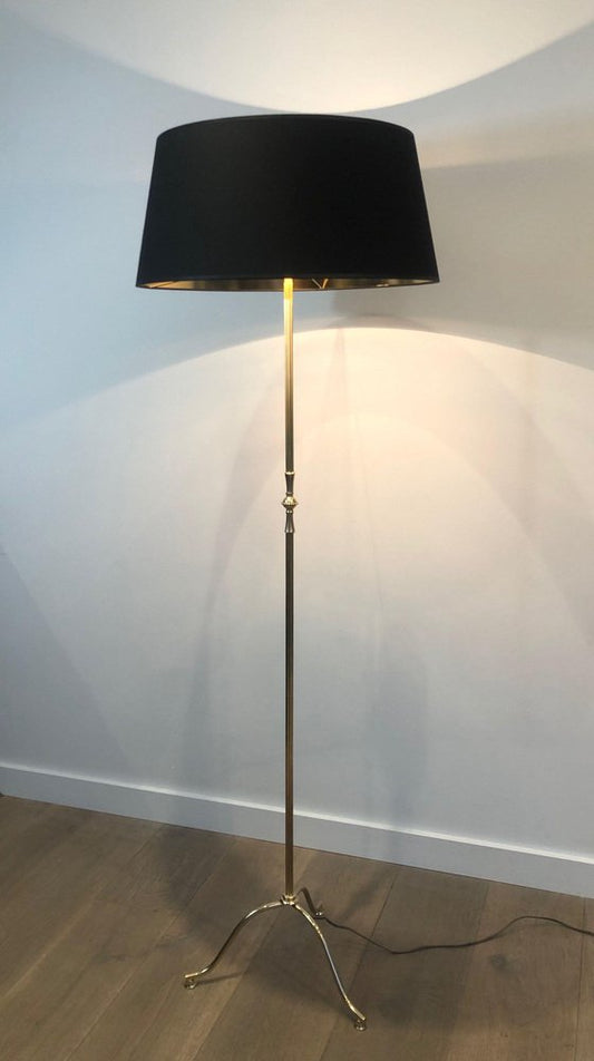 Brass Parquet Floor Lamp in the style of Maison Jansen, 1940s