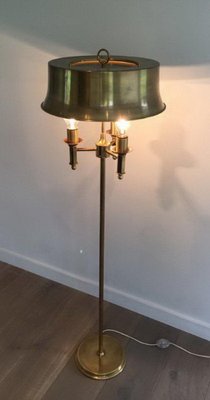 Brass Parquet Lamp with Brass Lampshade attributed to Maison Charles