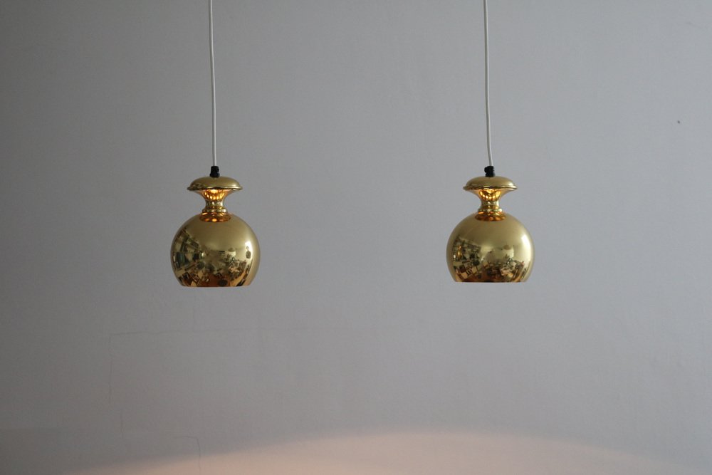 Brass Pendant Lamp attributed to Hans Agne Jakobsen for Markaryd, 1960s