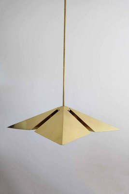 Brass Pendant Lamp in Brass from Vereinigte Werkstätten Collection, 1970s-FJP-1729845