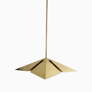 Brass Pendant Lamp in Brass from Vereinigte Werkstätten Collection, 1970s-FJP-1729845