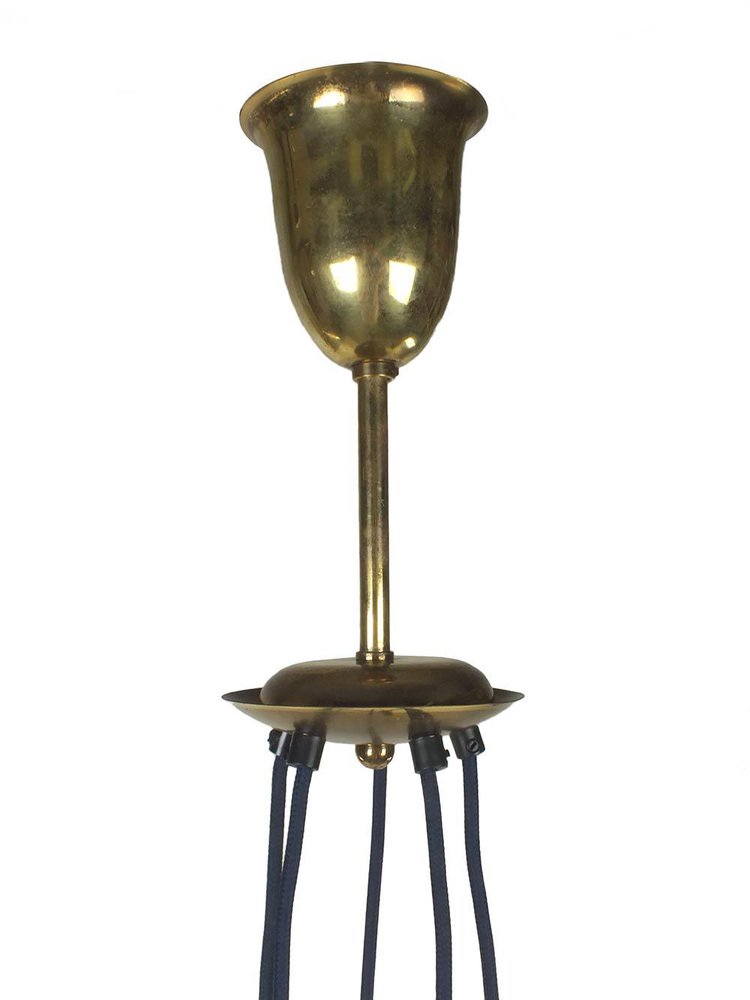 Brass Pendant Lamp in Stilnovo Style by Gaetano Sciolari