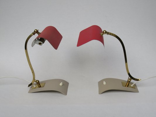 Brass Piano Table Lamps, 1950s, Set of 2-EY-580748