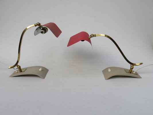 Brass Piano Table Lamps, 1950s, Set of 2-EY-580748