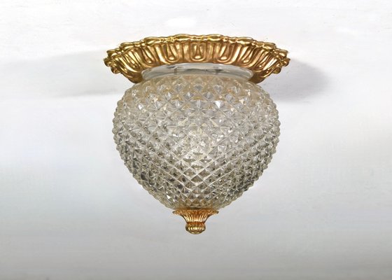 Brass Pineapple Ceiling or Wall Light by Gaetano Sciolari, Italy, 1960s-1970s-TE-1812075