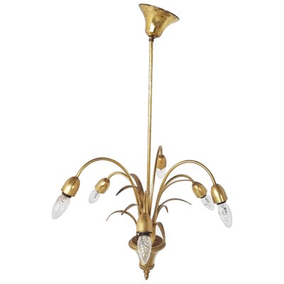 Brass Pineapple Chandelier, 1970s-IRH-1353560