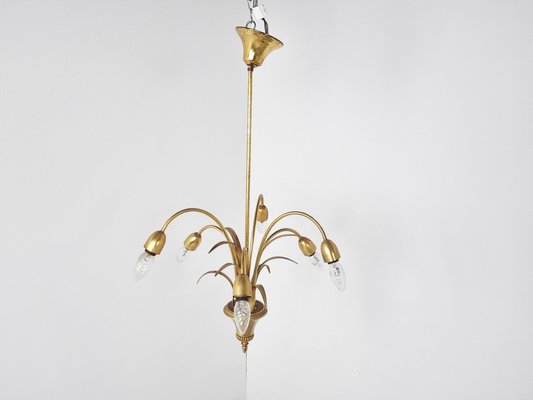 Brass Pineapple Chandelier, 1970s-IRH-1353560