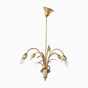 Brass Pineapple Chandelier, 1970s-IRH-1353560