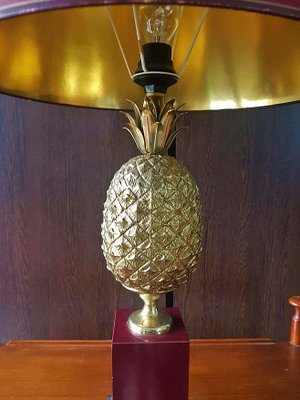 Brass Pineapple Table Lamp, 1970s-POM-1077123