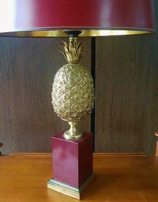 Brass Pineapple Table Lamp, 1970s-POM-1077123