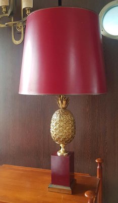 Brass Pineapple Table Lamp, 1970s-POM-1077123