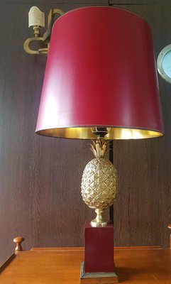 Brass Pineapple Table Lamp, 1970s-POM-1077123