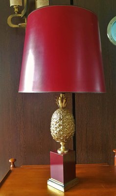 Brass Pineapple Table Lamp, 1970s-POM-1077123