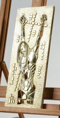 Brass Plaque Depicting Jesus Christ from Fraser, 1970s-RAQ-1389088