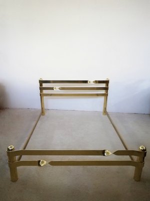 Brass Plated Metal Double Bed, 1970s-UIW-1186553