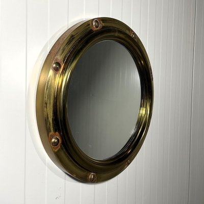 Brass Porthole Wall Mirror from Deutsche Werkstatten, 1950s-TU-2018381