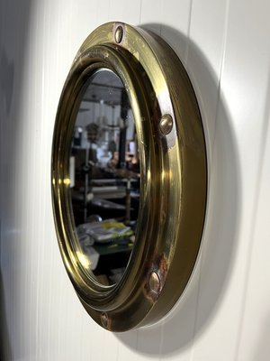 Brass Porthole Wall Mirror from Deutsche Werkstatten, 1950s-TU-2018381