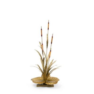 Brass Reed Table Lamp by Maison Jansen, 1970s-TJQ-1305341