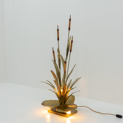 Brass Reed Table Lamp by Maison Jansen, 1970s-TJQ-1305341