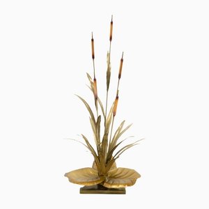 Brass Reed Table Lamp by Maison Jansen, 1970s-TJQ-1305341