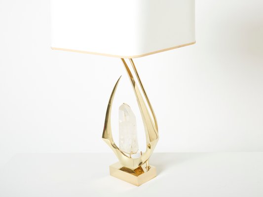 Brass Rock Crystal Table Lamps from Willy Daro, 1970s, Set of 2-YJA-1359892