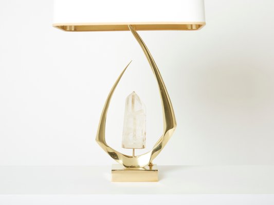 Brass Rock Crystal Table Lamps from Willy Daro, 1970s, Set of 2-YJA-1359892