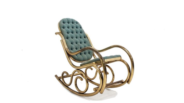 Brass Rocking Chair, 1940s-ZQ-841199