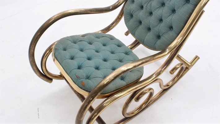 Brass Rocking Chair, 1940s-ZQ-841199