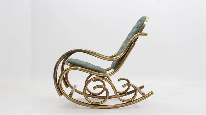 Brass Rocking Chair, 1940s-ZQ-841199