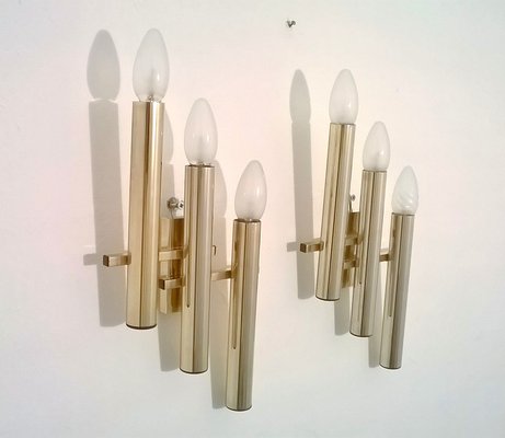 Brass Sconces by Gaetano Sciolari for Sciolari, 1970s, Set of 2