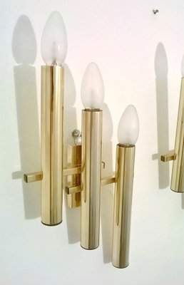 Brass Sconces by Gaetano Sciolari for Sciolari, 1970s, Set of 2-EI-892837