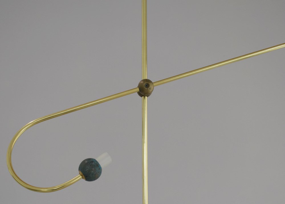 Brass Sculpted Let's Talk Light Suspension by Periclis Frementitis