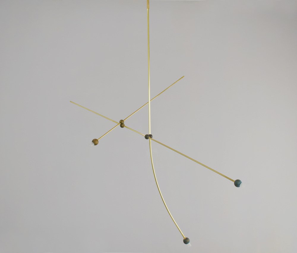 Brass Sculpted Let's Talk Light Suspension by Periclis Frementitis