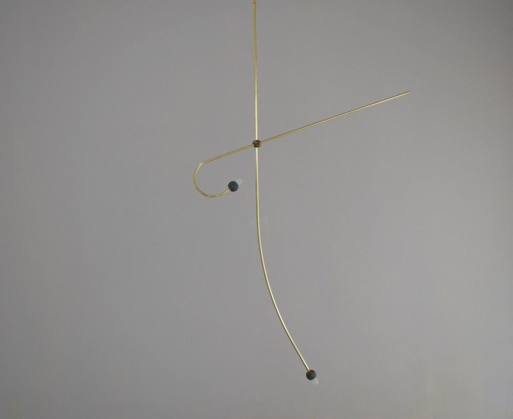 Brass Sculpted Let's Talk Light Suspension by Periclis Frementitis