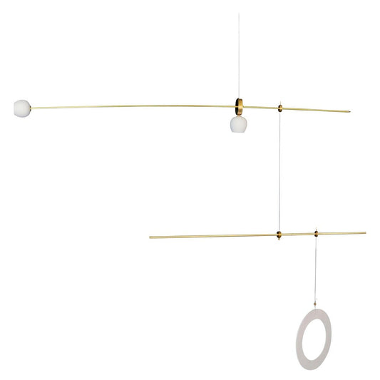 Brass Sculpted Pi Light Suspension by Periclis Frementitis