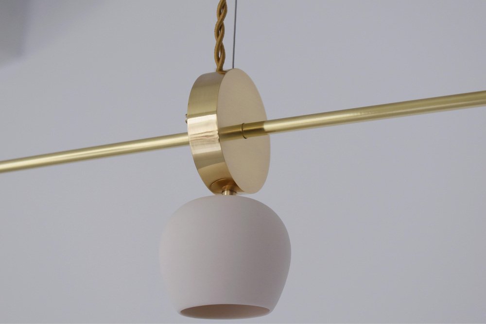 Brass Sculpted Pi Light Suspension by Periclis Frementitis