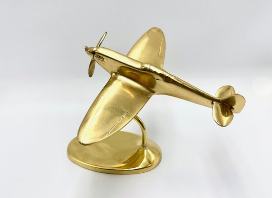 Brass Sculpture of Aeroplane Model, 1960s-ZCY-1726545