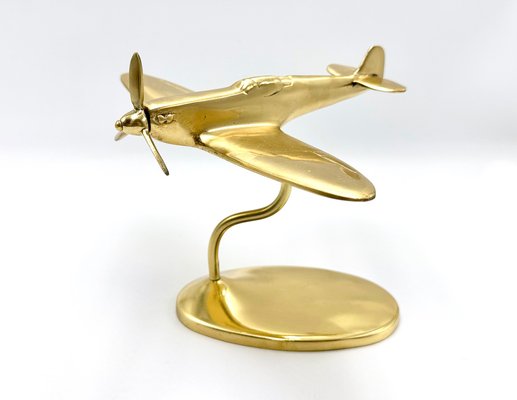 Brass Sculpture of Aeroplane Model, 1960s-ZCY-1726545