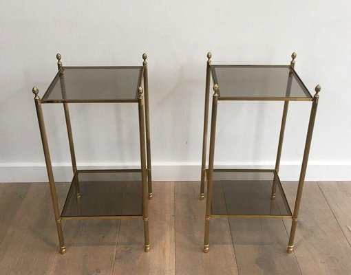 Brass Side Tables from Maison Jansen, Set of 2-BA-1365502