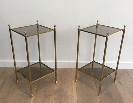 Brass Side Tables from Maison Jansen, Set of 2-BA-1365502