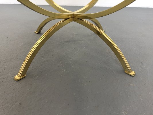 Brass & Smoked Glass Coffee Table, 1970s-JWH-1450806