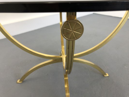 Brass & Smoked Glass Coffee Table, 1970s-JWH-1450806