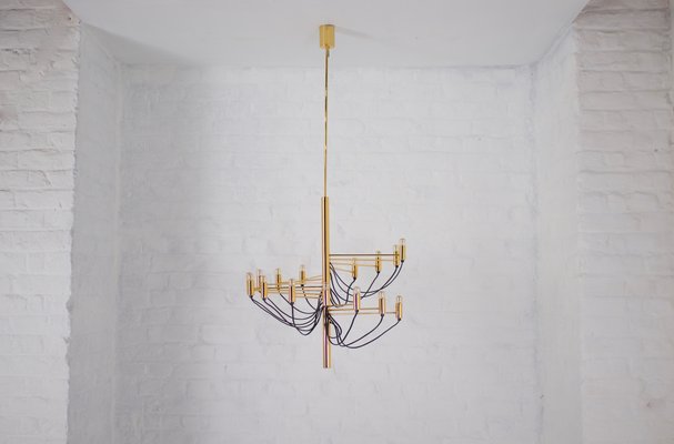 Brass Spiral Chandelier in the style of Sarfatti, 1980s-OWS-1698414