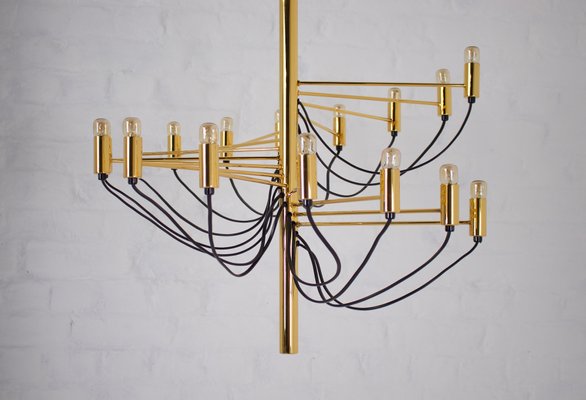 Brass Spiral Chandelier in the style of Sarfatti, 1980s-OWS-1698414